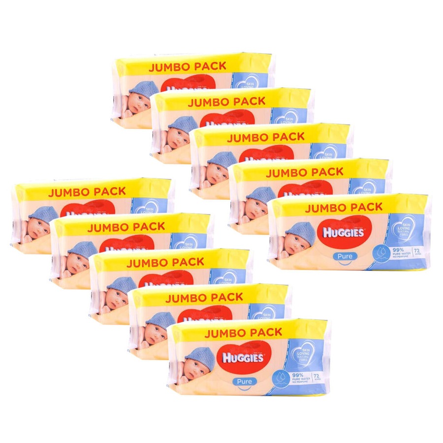 10x 72pc Huggies Fragrance-Free Baby Wipes Jumbo Pack Delicate & Sensitive Skin
