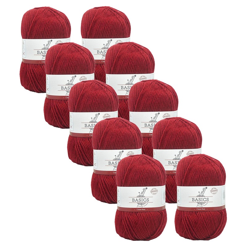 Buy 10x Malli Blend Basic 100g Acrylic/Polyester Yarn Knitting/Crochet Claret Red MyDeal