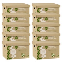 10pc Marbig Standard Archive Documents/Files Storage Cardboard Box Moving w/ Lid