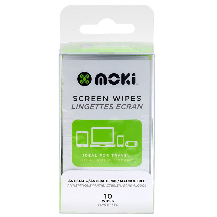 10x Moki Antistatic/Anti-Bacterial/Alcohol Free Laptop/Computer Screen Wipes