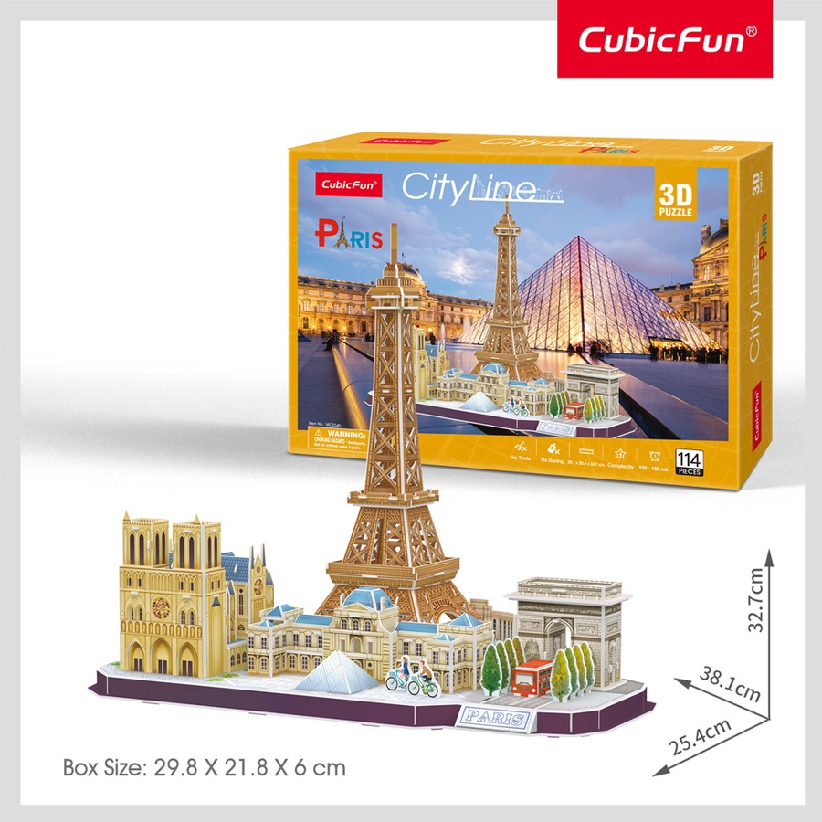 114pc CubicFun City Line Paris 3D Puzzle Kids/Children Interactive Fun Toy 3y+