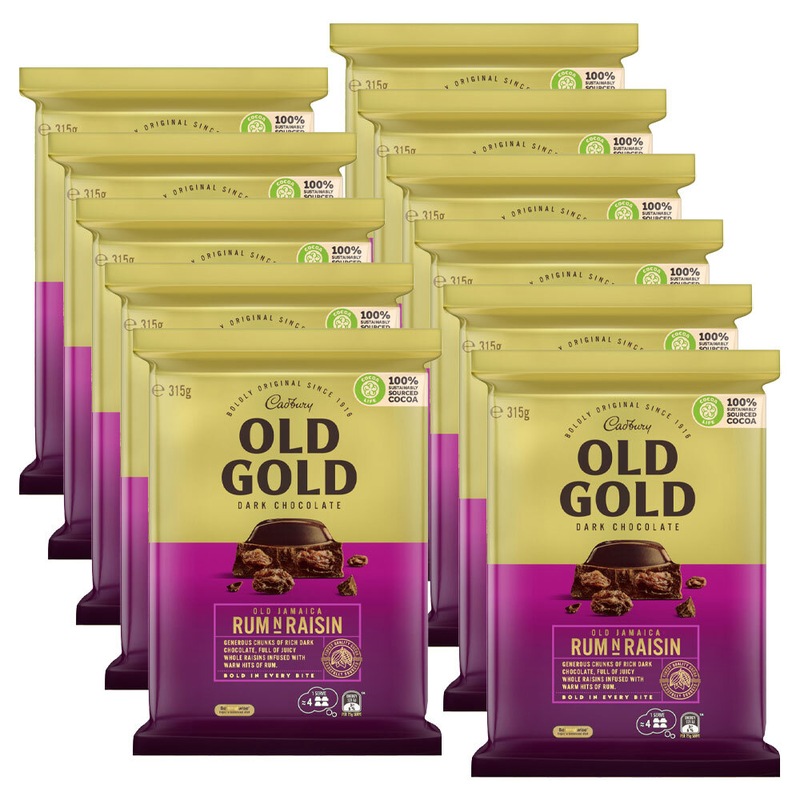 Buy 11pc Cadbury Old Gold Rum & Raisin Block 315g Chocolate ...