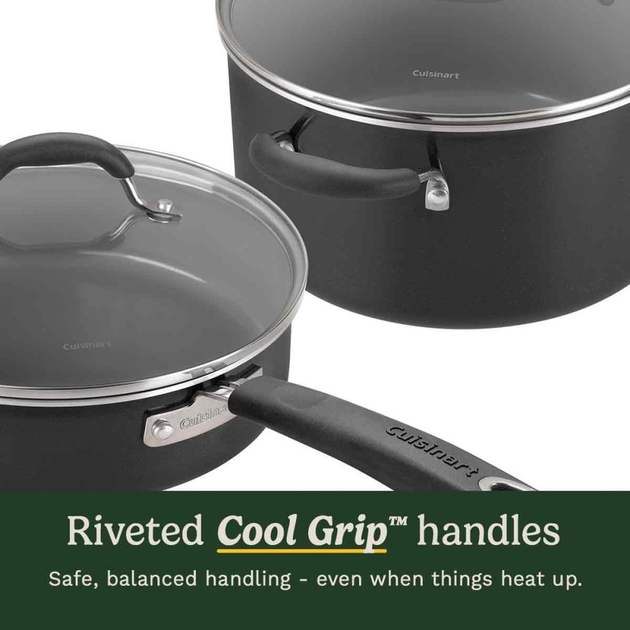 11pc Cuisinart Ceramica XT Nonstick Kitchen Cookware Cooking Set Black