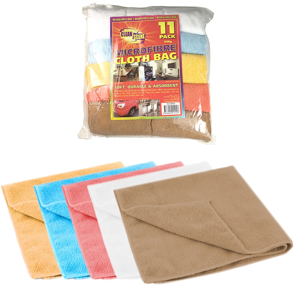 Buy 11pk Microfibre Soft Cleaning Dusting Cloth Cloths Towel for Home ...