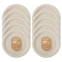 120pc Lemon & Lime Eco-Friendly/Plant Base Disposable 23cm Dinner Plate Natural