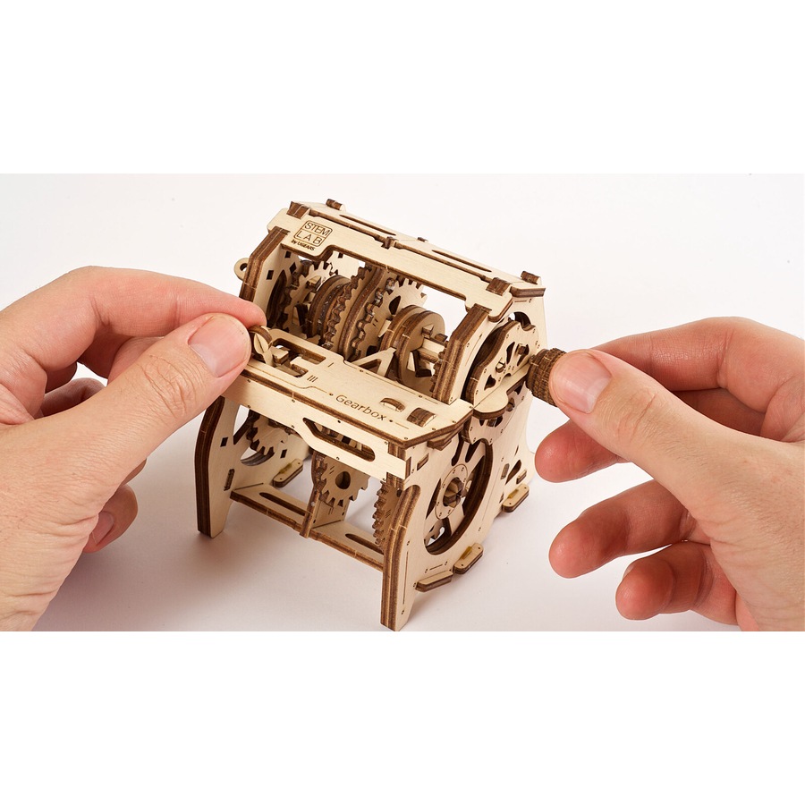 Buy 120pc Ugears Stem Lab Gearbox Mechanical DIY Kit Wooden 3D Puzzle ...