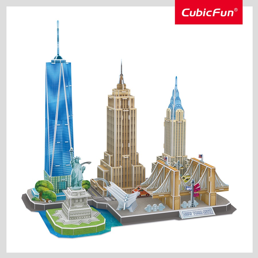 123pc CubicFun City Line New York City 3D Puzzle DIY Kids Interactive Toy 3y+