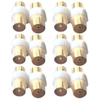 12pc Coax Female to Coax Female Socket/PAL Male to Male TV Antenna Cable Adapter