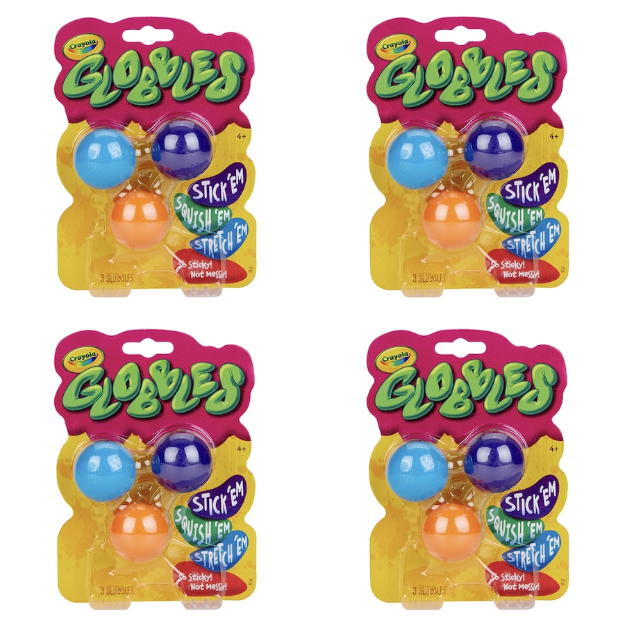 12pc Crayola Kids/Childrens Globbles Squeezy Orbs/Balls Fidget Toy Assorted 48m+
