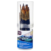 12pc Derwent Academy Synthetic Taklon Small Artist Round/Flat/Filbert Brush Asst
