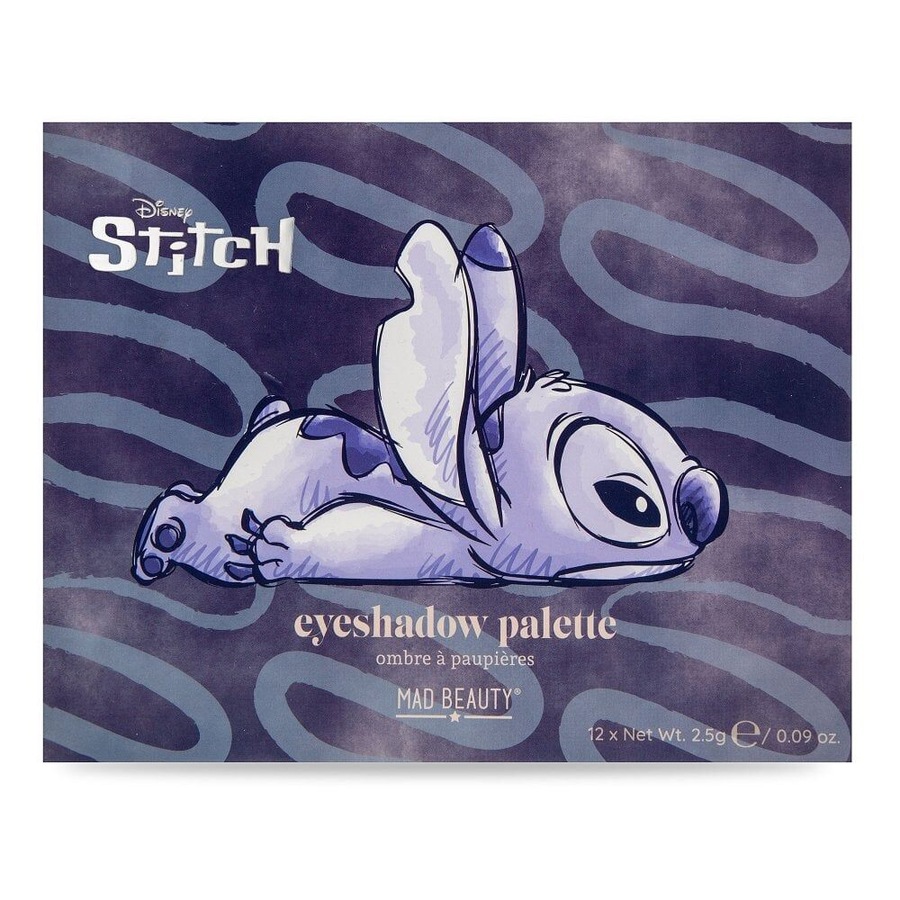 12pc Disney Stitch Denim Pigmented Eyeshadow Makeup Palette 30g Blue