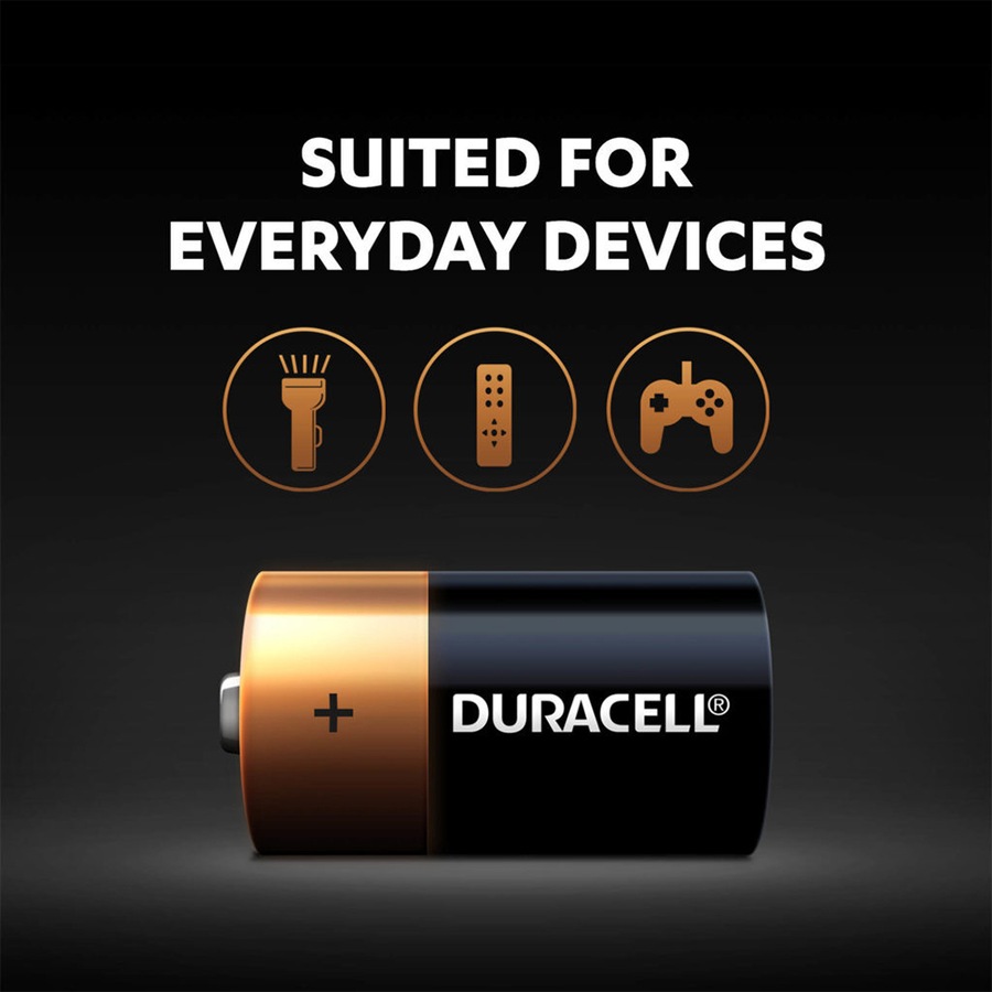 12pc Duracell Coppertop C Size Alkaline Battery Pack Single Use Batteries