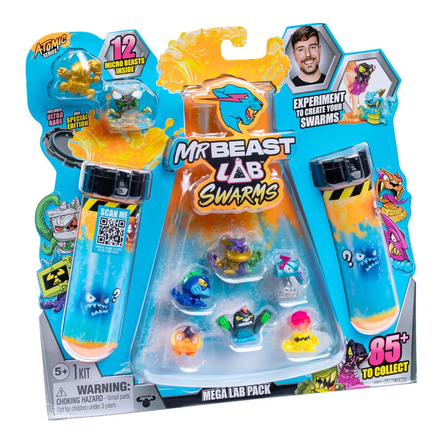 12pc Mr Beast Lab Swarms S2 Mega Lab Action Figure Kids Toy Kit Assorted 5y+