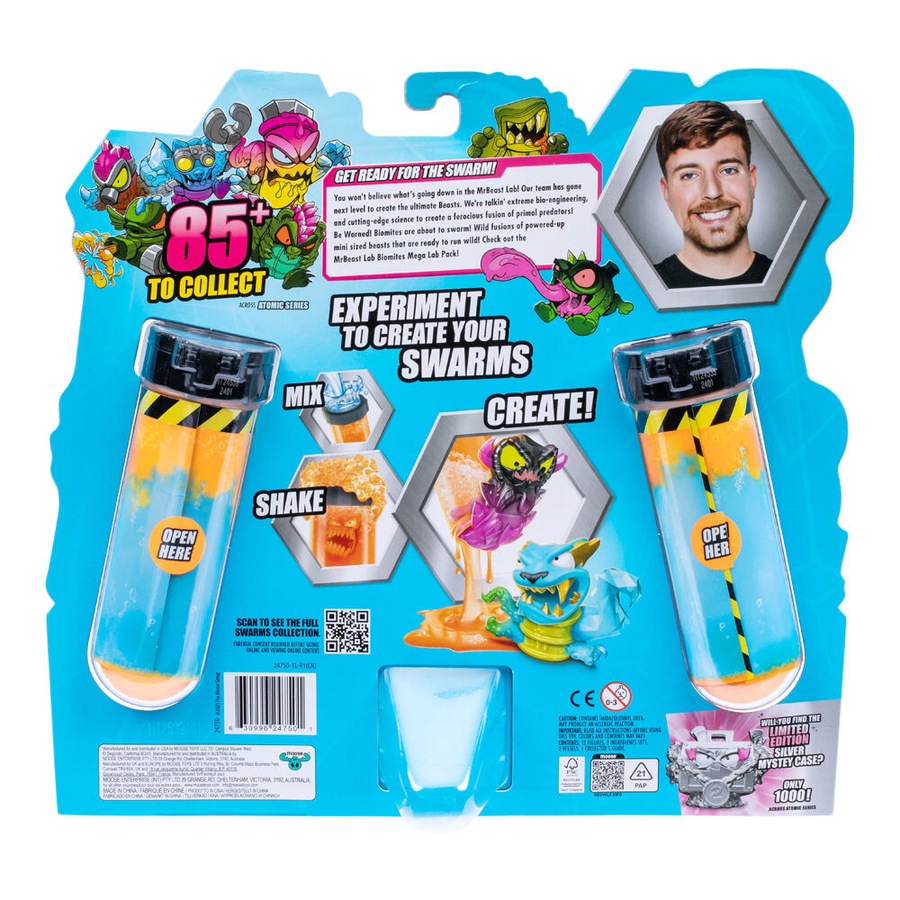 12pc Mr Beast Lab Swarms S2 Mega Lab Action Figure Kids Toy Kit Assorted 5y+