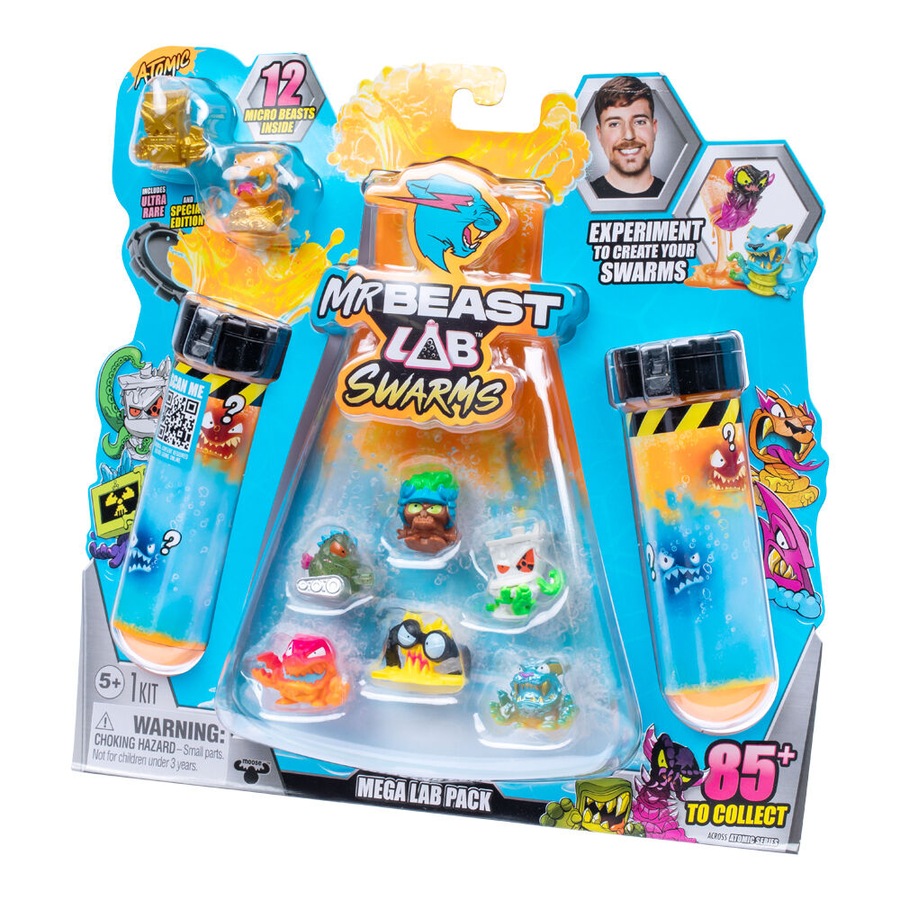 12pc Mr Beast Lab Swarms S2 Mega Lab Action Figure Kids Toy Kit Assorted 5y+