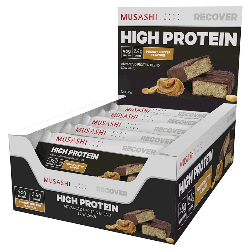 Buy 12pc Musashi High Protein Bar 90g Low Carb Milk Chocolate/Peanut