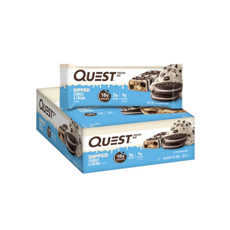 Buy 12pc Quest 50g Nutrition High Protein Snack Bar Dipped Cookies ...