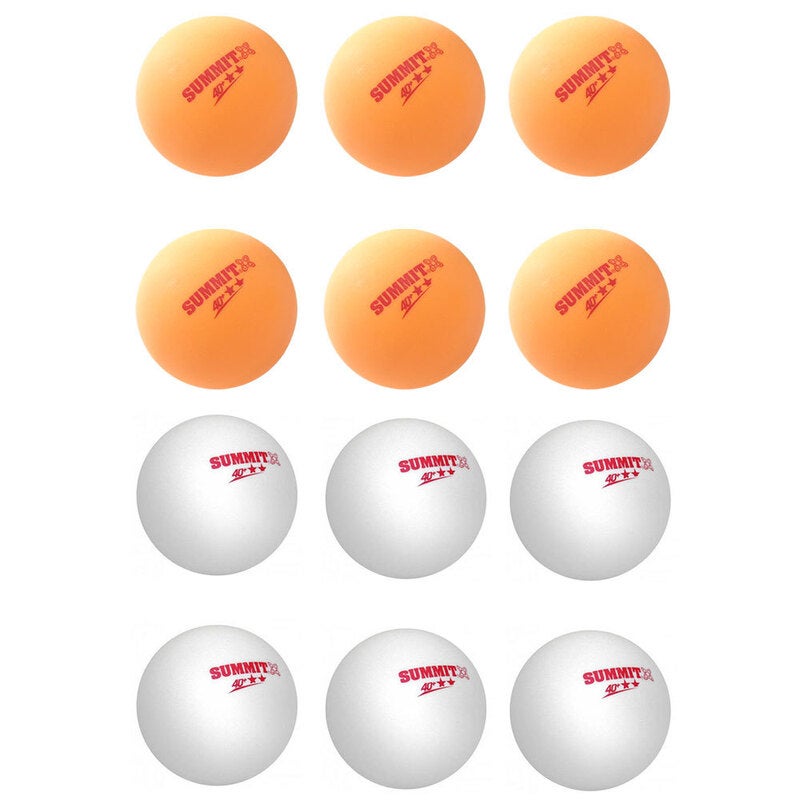 12pc Summit 2 Star Red Dot Table Tennis Ball 40+ Ping Pong Game - White/Orange