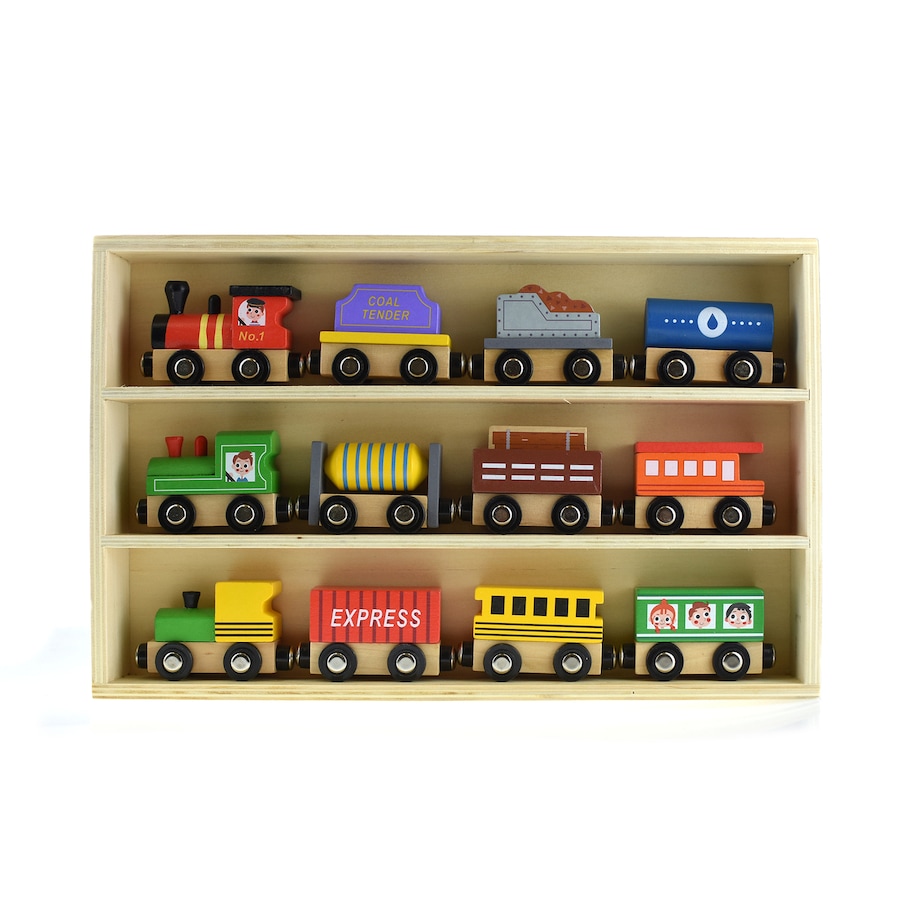 12pc Tooky Wooden Choo Choo Train/Carriage Set Pretend Play Kids/Toddler Toy 3+