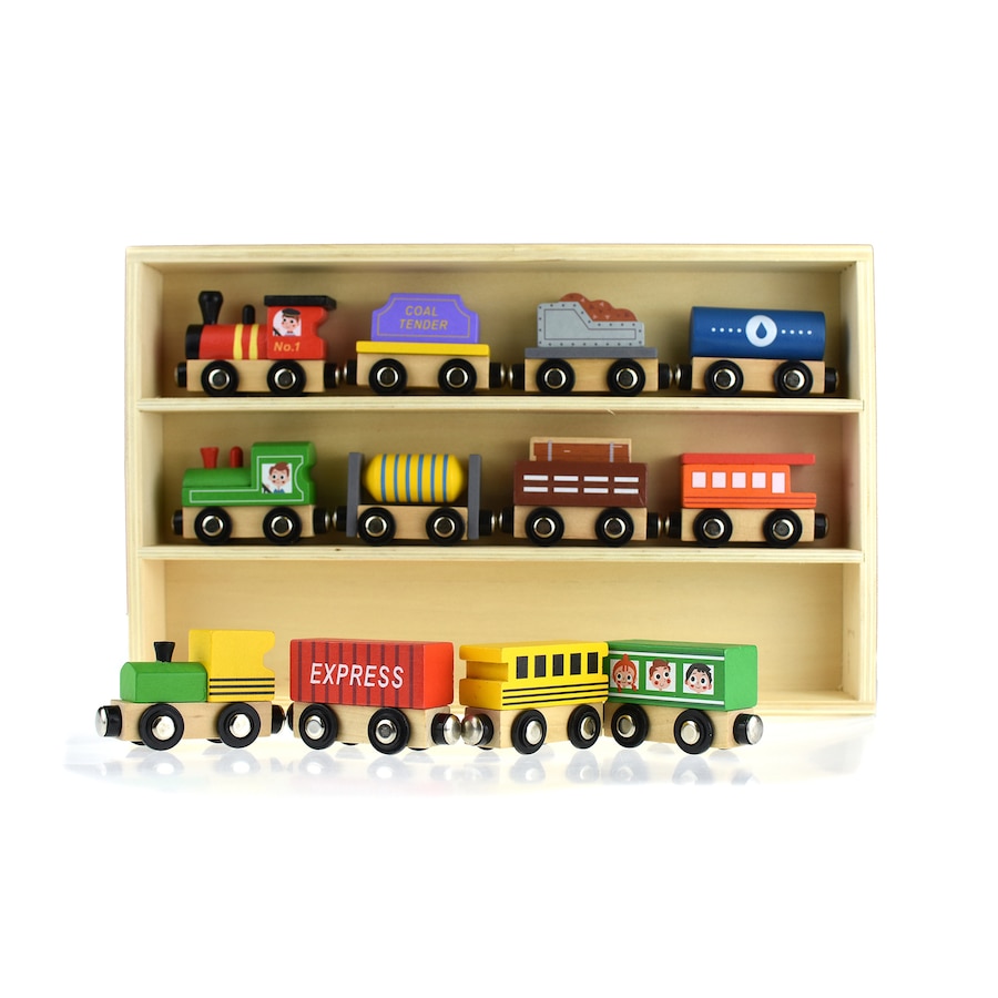 12pc Tooky Wooden Choo Choo Train/Carriage Set Pretend Play Kids/Toddler Toy 3+