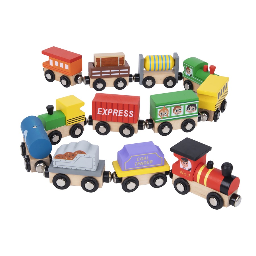 12pc Tooky Wooden Choo Choo Train/Carriage Set Pretend Play Kids/Toddler Toy 3+