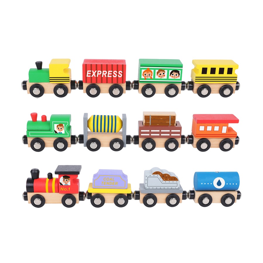 12pc Tooky Wooden Choo Choo Train/Carriage Set Pretend Play Kids/Toddler Toy 3+