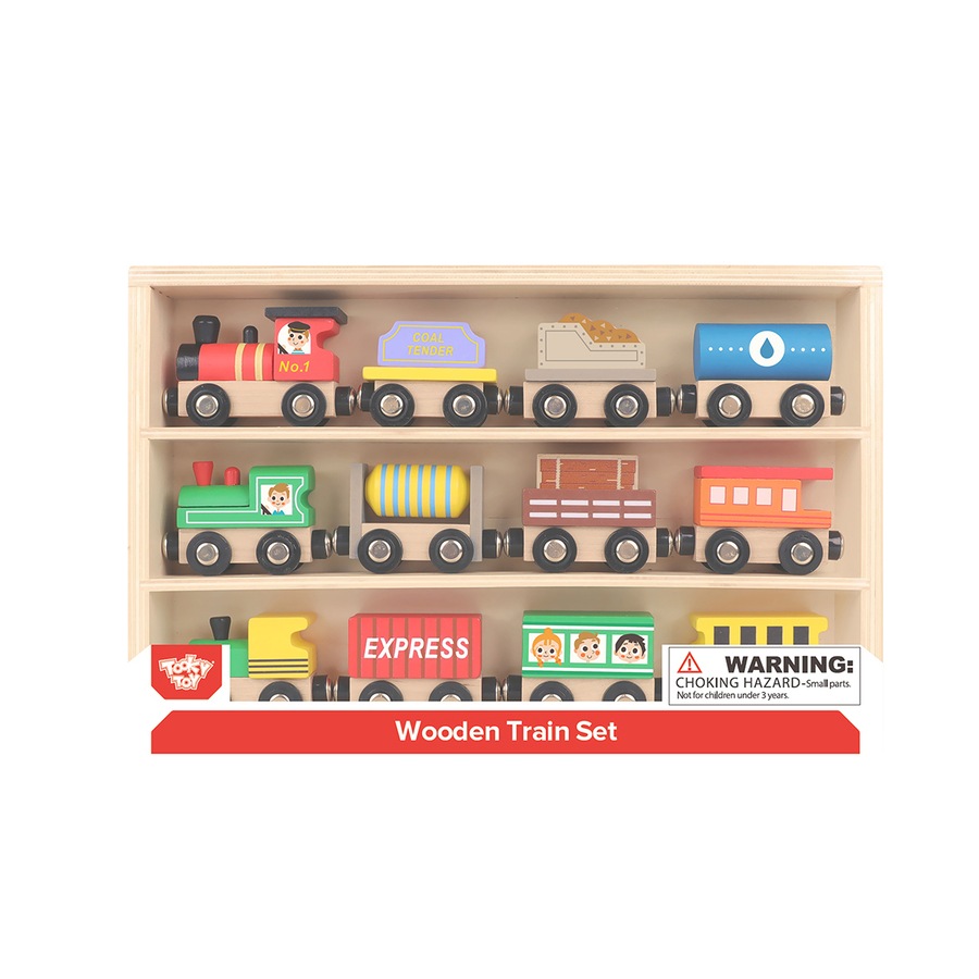 12pc Tooky Wooden Choo Choo Train/Carriage Set Pretend Play Kids/Toddler Toy 3+
