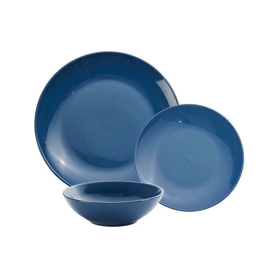 12pc Wiltshire Ocean Everyday Dining Glazed Stoneware Modern Dinnerware Set