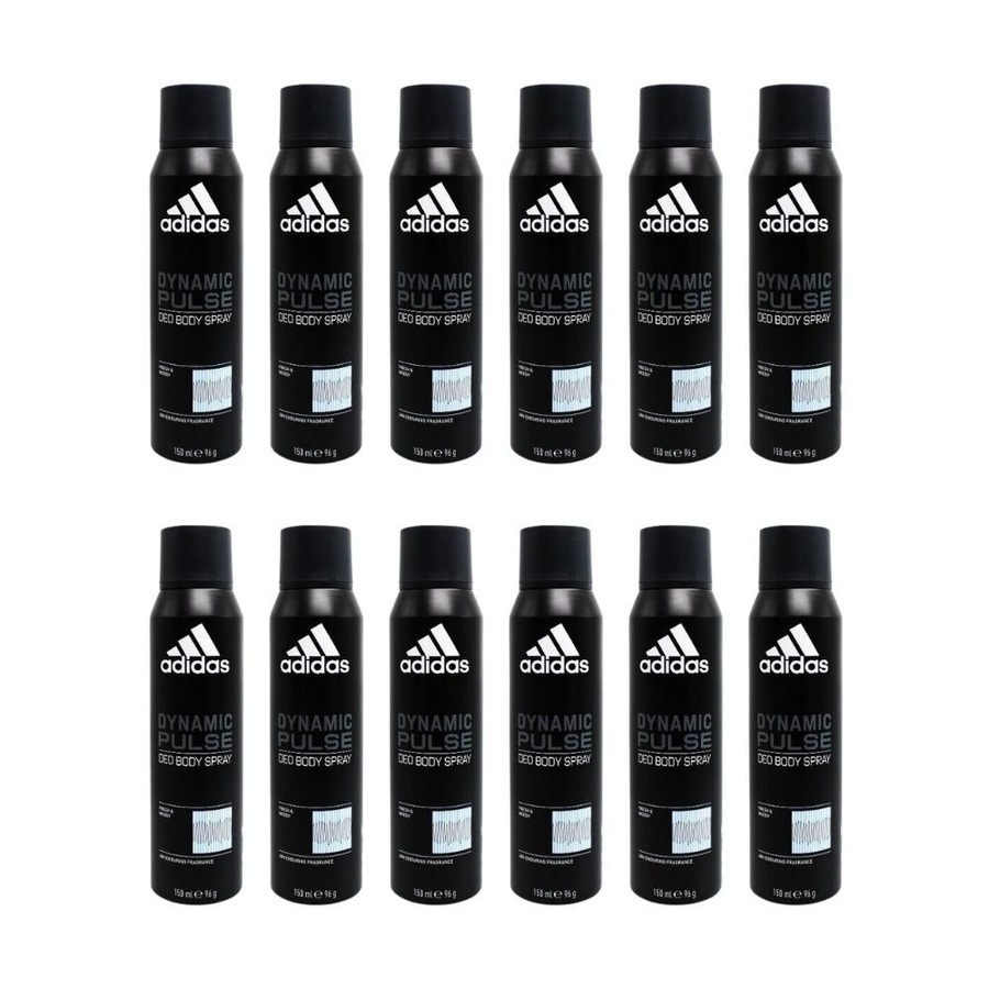 12PK Adidas Men Dynamic Pulse Deodorant Body Spray Fresh & Moody 150ml Fragrance