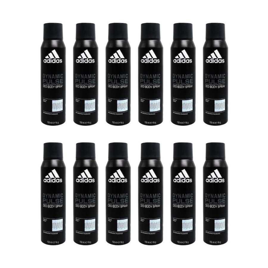 12PK Adidas Men Dynamic Pulse Deodorant Body Spray Fresh & Moody 150ml Fragrance