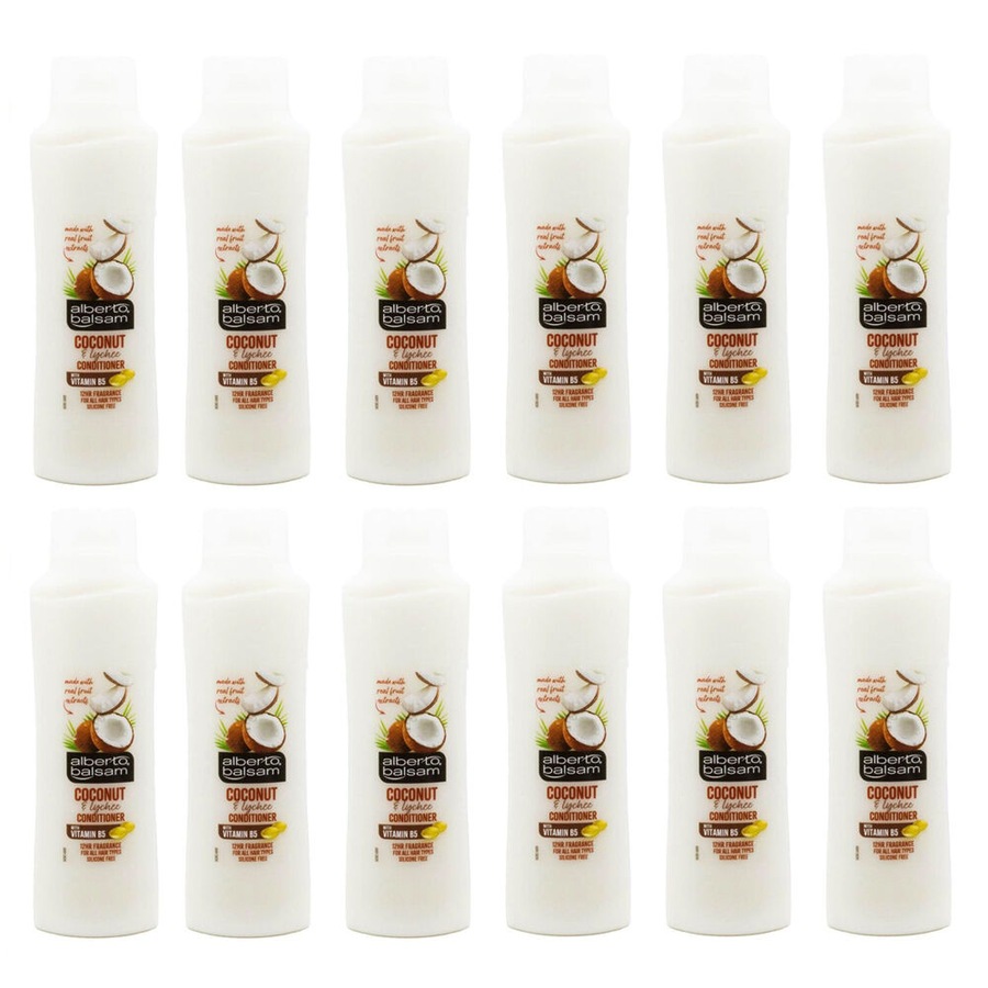 12PK Alberto Balsam Hair Conditioner 350ml Coconut & Lychee Moisturising