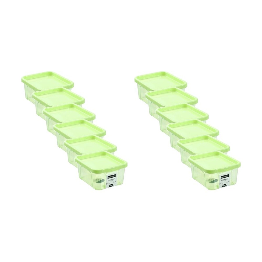 12PK Boxsweden Click Storage Box 2.3L Secure Lock Lid Home Organisation Assorted
