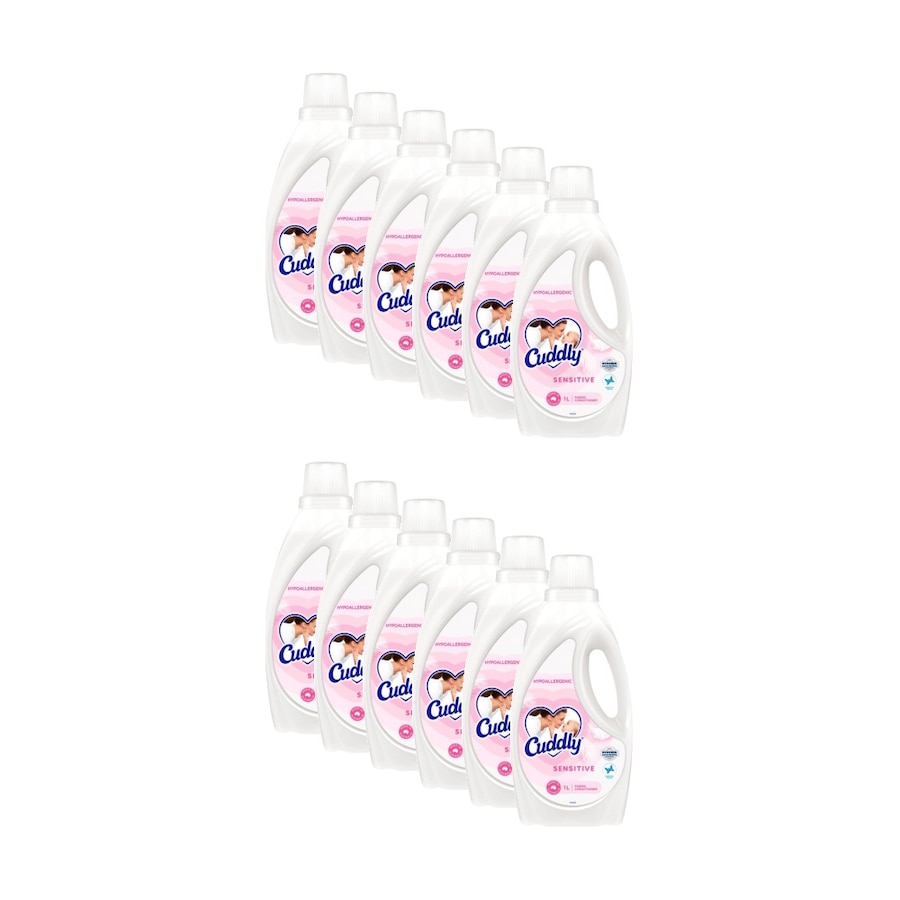 12PK Cuddly Sensitive Hypoallergenic Fabric Conditioner 1L Gentle Fragrance