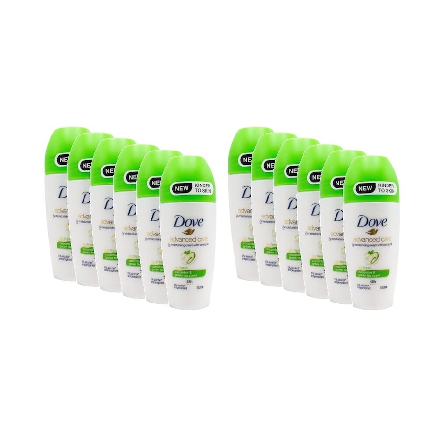 12PK Dove Antiperspirant Roll-On Deodorant 48 Hour 50ml Cucumber Green Tea
