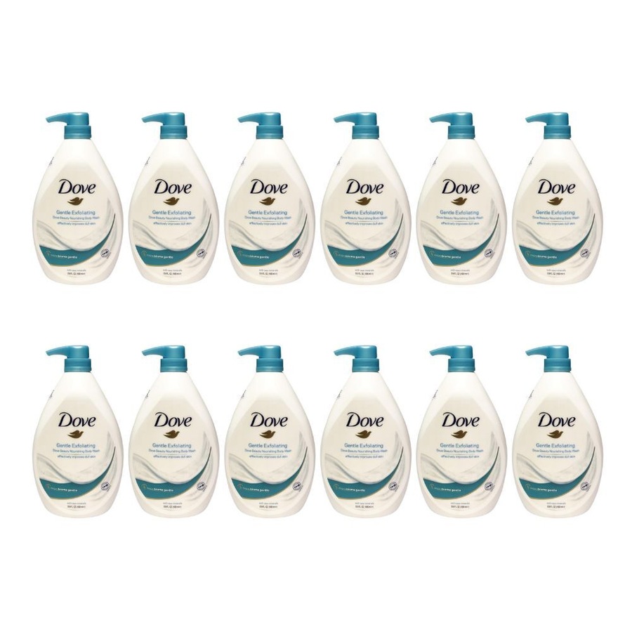 12PK Dove Cream Gentle Exfoliating Body Wash 1L Moisturising Bath Care Soothing