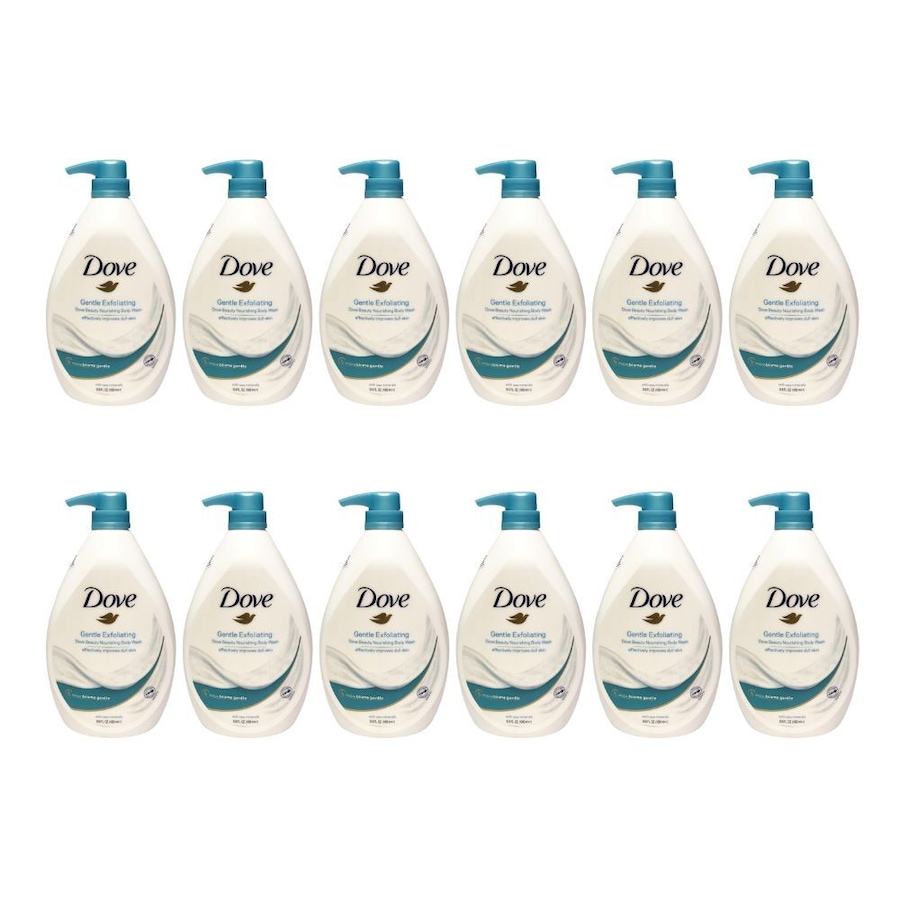 12PK Dove Cream Gentle Exfoliating Body Wash 1L Moisturising Bath Care Soothing