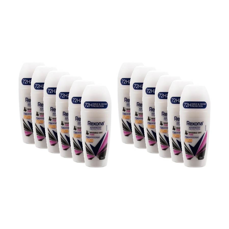 12PK Dove Women Advanced Protection 72H Roll On Antiperspirant Invisible Dry