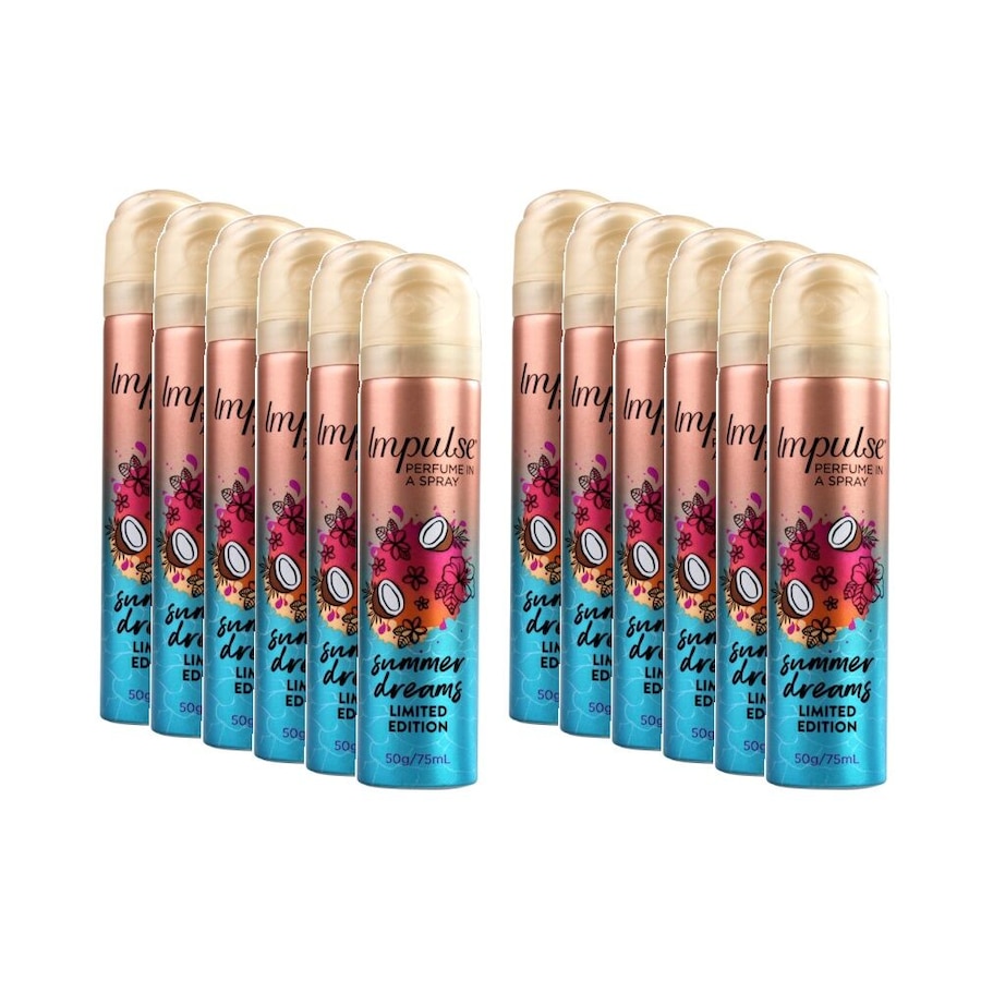 12PK Impulse Limited Edition Summer Dreams Pefume/Body Spray for Women 75ml