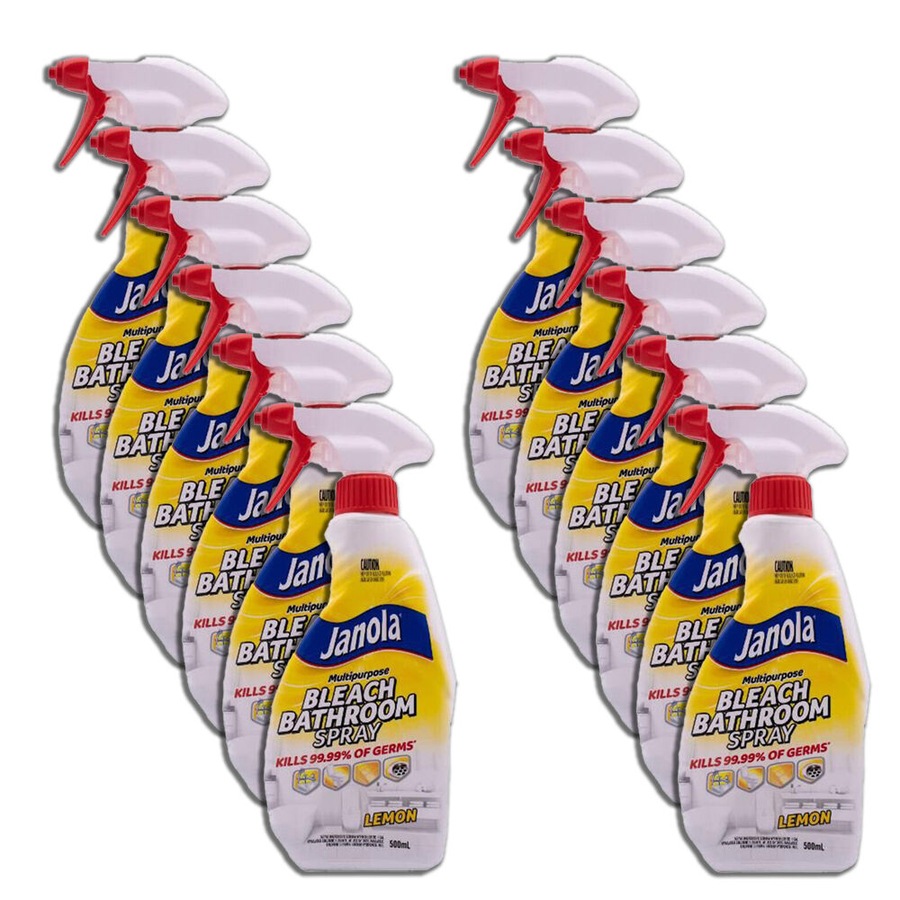 12PK Janola Bleach Bathroom Spray Mould & Mildew Remover 500ml Lemon