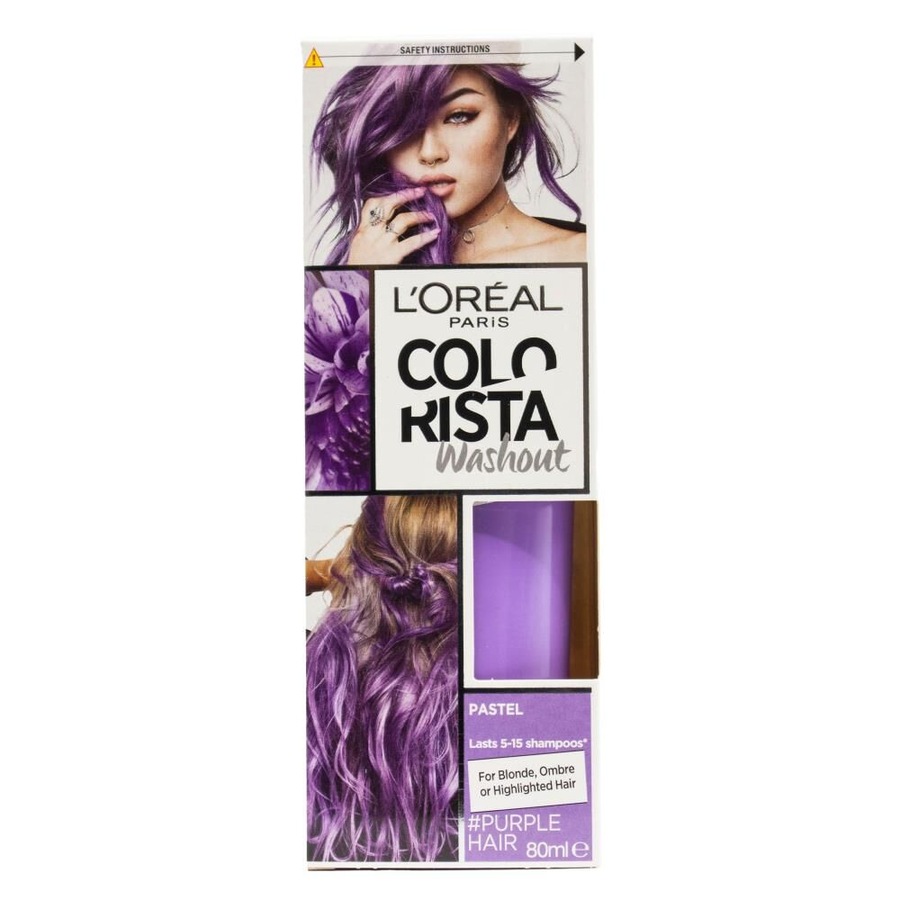 12PK Loreal Paris Colorista Washout Semi-Permanent Hair Colour 80ml Purple