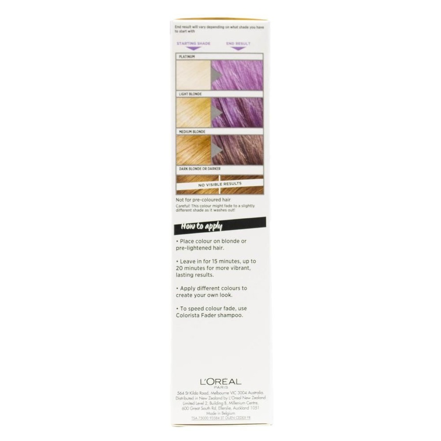 12PK Loreal Paris Colorista Washout Semi-Permanent Hair Colour 80ml Purple