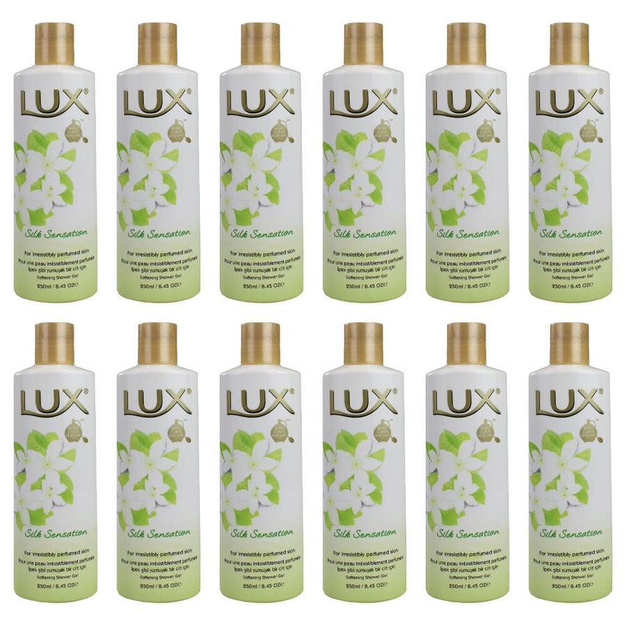 12PK Lux 250ml Shower Gel Bath/Shower Soap Liquid Body Cleanser Silk Sensation