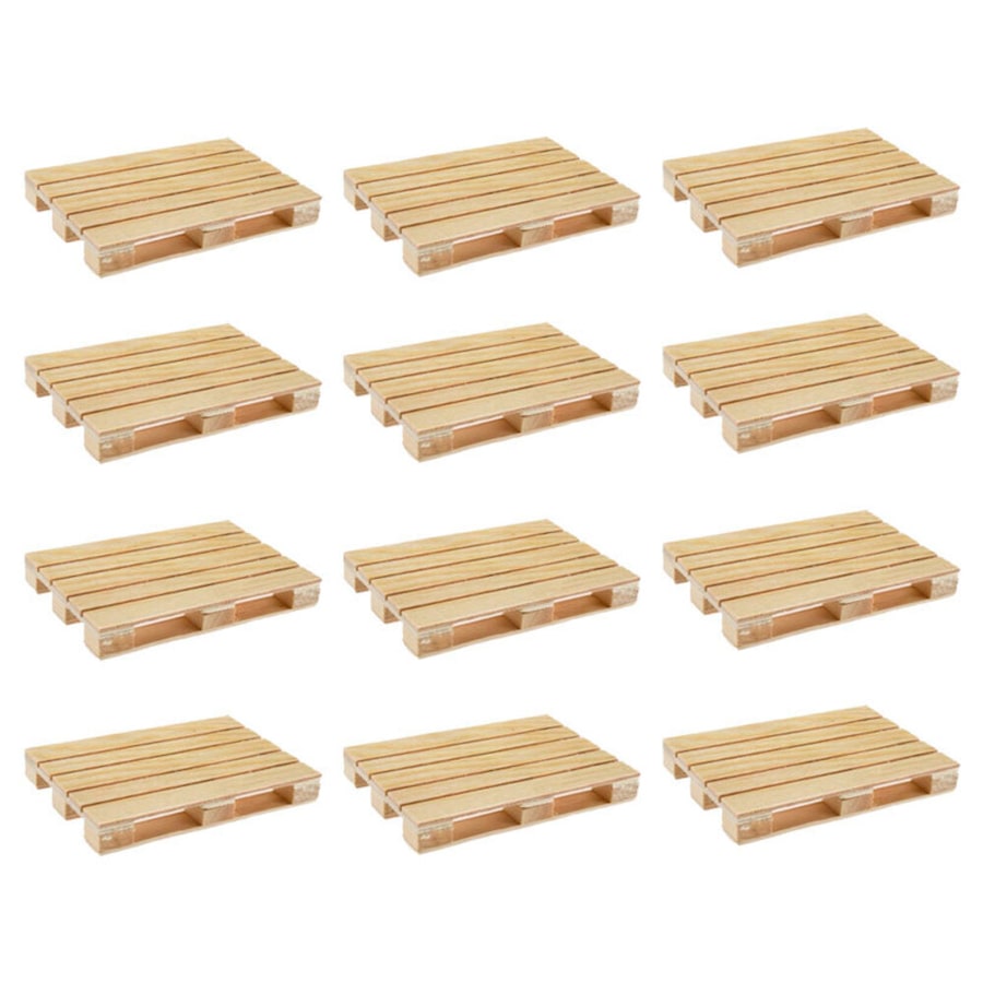 12PK Mini Wooden Pallet Glass Coasters/Mats For Beverages Drinks Beers Home/Bar