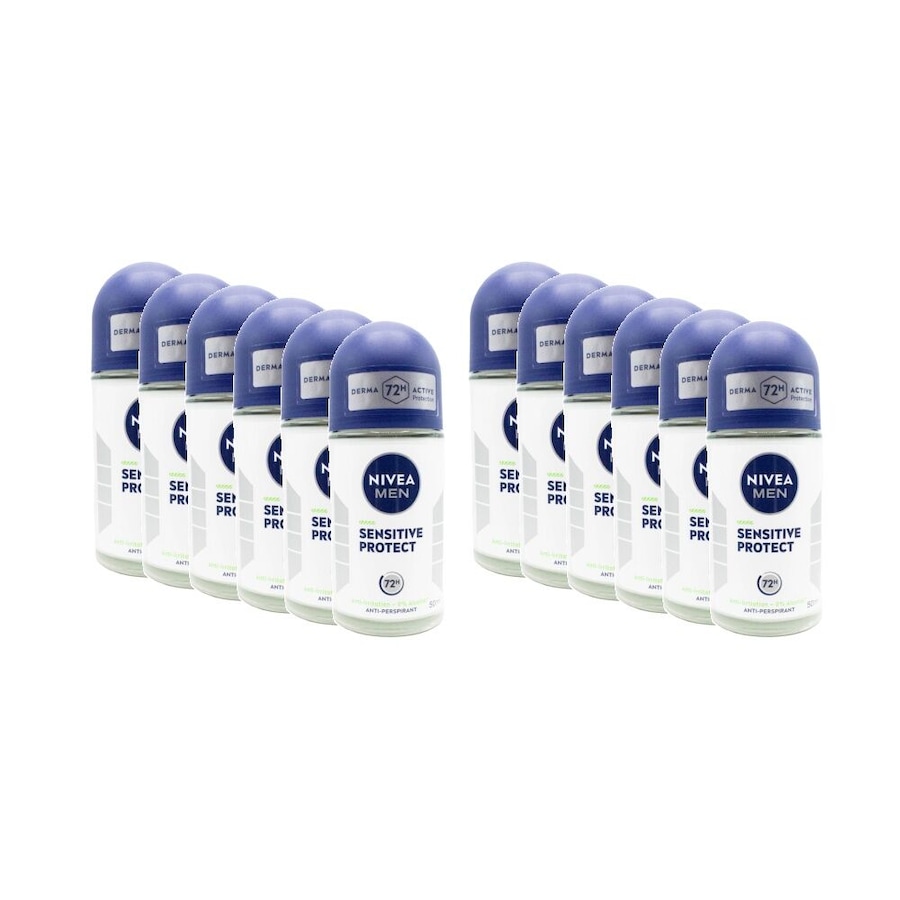 12PK Nivea Men Sensitive Protect Anti-Perspirant Roll-On Deoderant 72 Hr 50ml