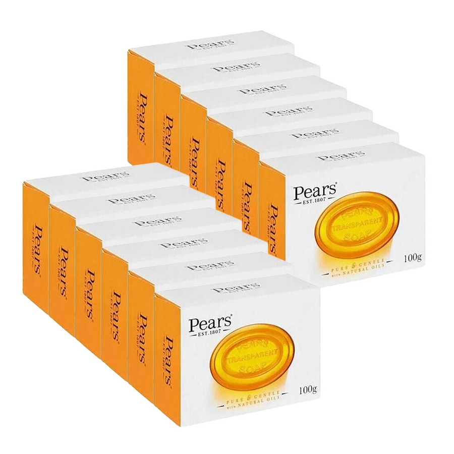 12PK Pears Pure & Gentle Transparent Soap Bar 100g w/ Natural Oils Body Care