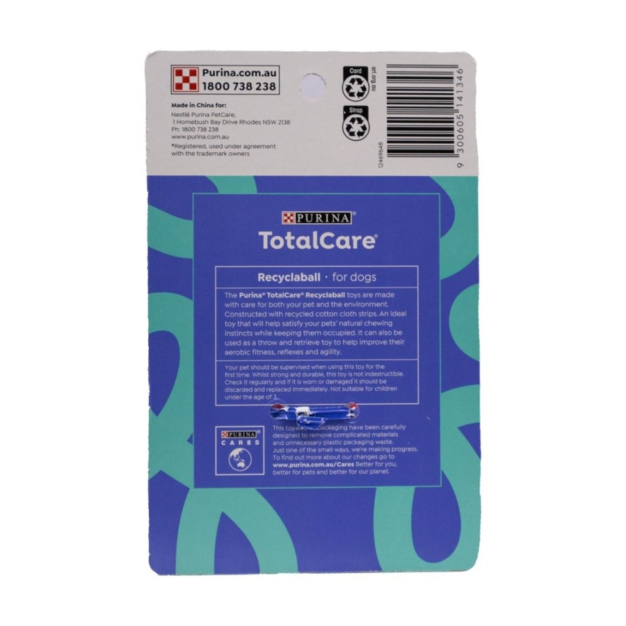 12PK Purina Total Care Round Recyclaball Dog Throwing Toy Assorted