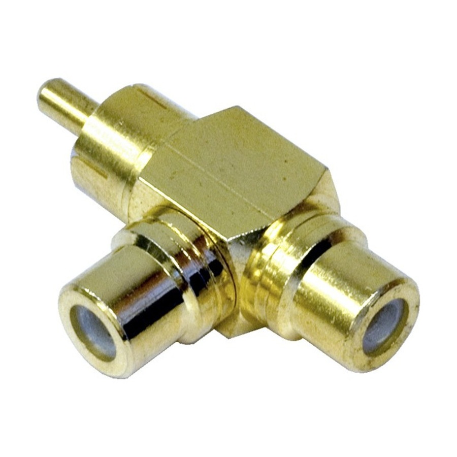12PK Rca Plug To 2X Sockets Gold Plated Double Adaptor Audio Video Adapter