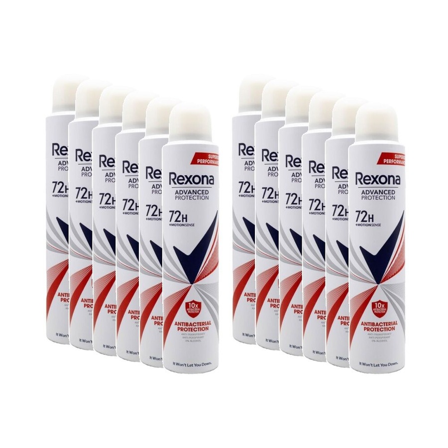 12PK Rexona Antiperspirant Deoderant Spray 72 Hr Protection w/MotionSense 200ml