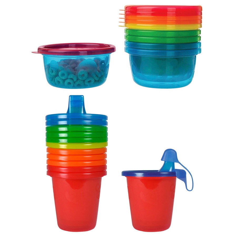 12PK The First Years Take & Toss Baby Bowls/Sippy Cups Feeding Food Containers