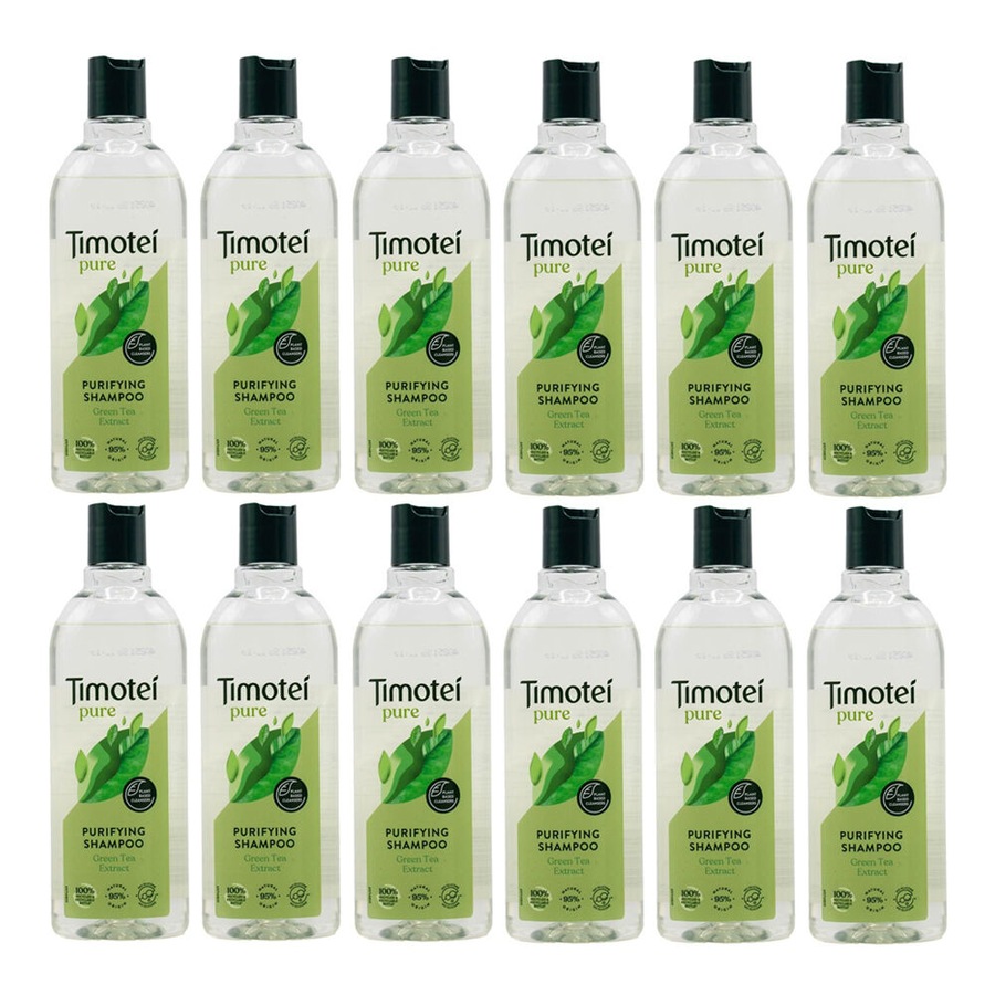12PK Timotei Pure Purifying Shampoo 300ml Green Tea Extract Hair Nourishing
